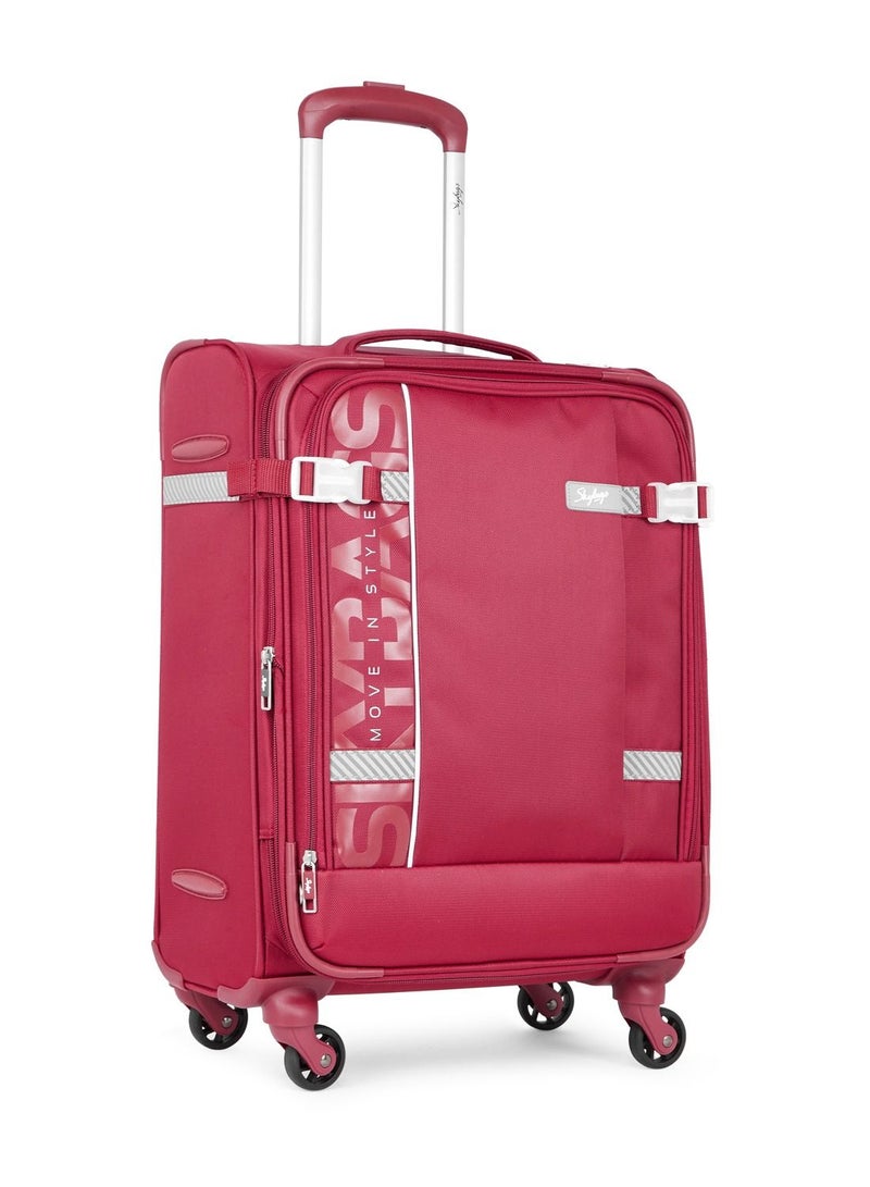 4 WHEELS SKYBAGS SNAZZY 71 CARMINE RED SOFTSIDE MEDIUM TROLLEY BAG - SK STSNAH71CRD