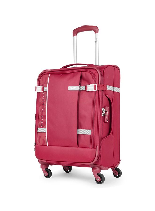 4 WHEELS SKYBAGS SNAZZY CARMINE RED SOFTSIDE CABIN TROLLEY BAG - SK STSNAH59CRD