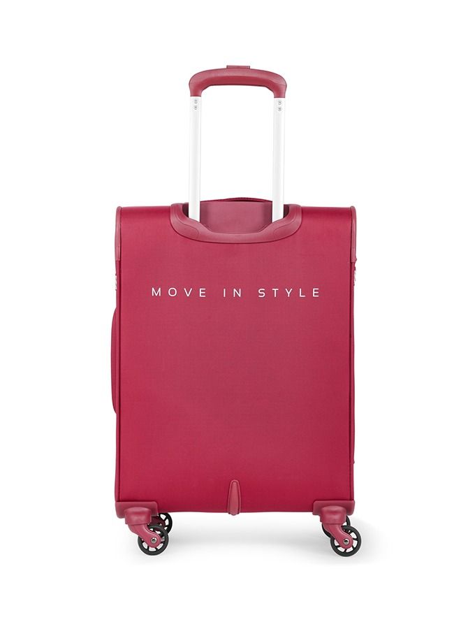4 WHEELS SKYBAGS SNAZZY CARMINE RED SOFTSIDE CABIN TROLLEY BAG - SK STSNAH59CRD