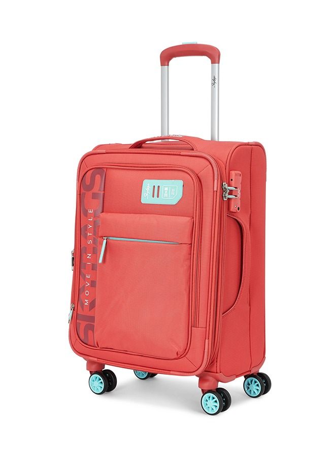 8 WHEELS SKYBAGS VANGUARD PLUS CORAL SOFTSIDE CABIN TROLLEY BAG - SK STVAPW59COR