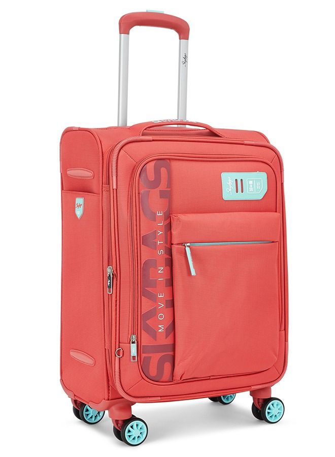 8 Wheels Skybags Vanguard Plus Orange Softside Medium Trolley Bag - SK STVAPW71COR
