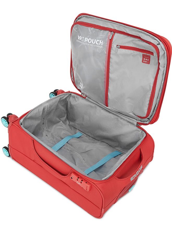 8 Wheels Skybags Vanguard Plus Orange Softside Medium Trolley Bag - SK STVAPW71COR