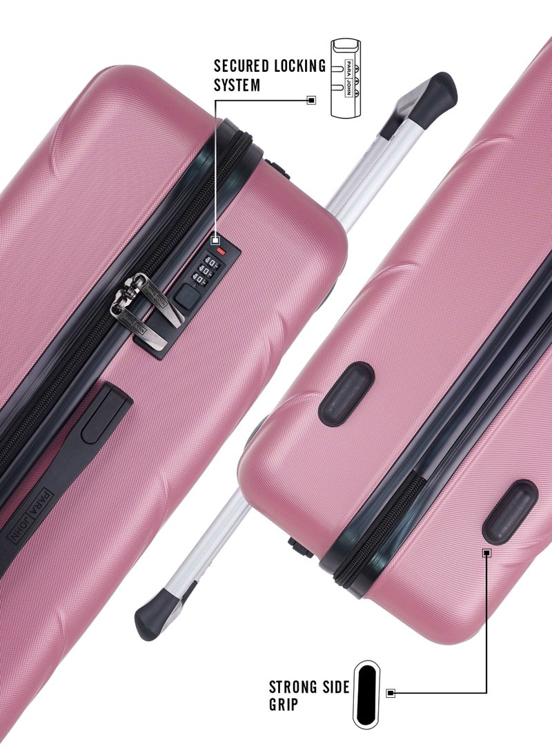 3-Piece Hard Side Spinner Luggage Trolley Set 20/24/28 Inch Pink