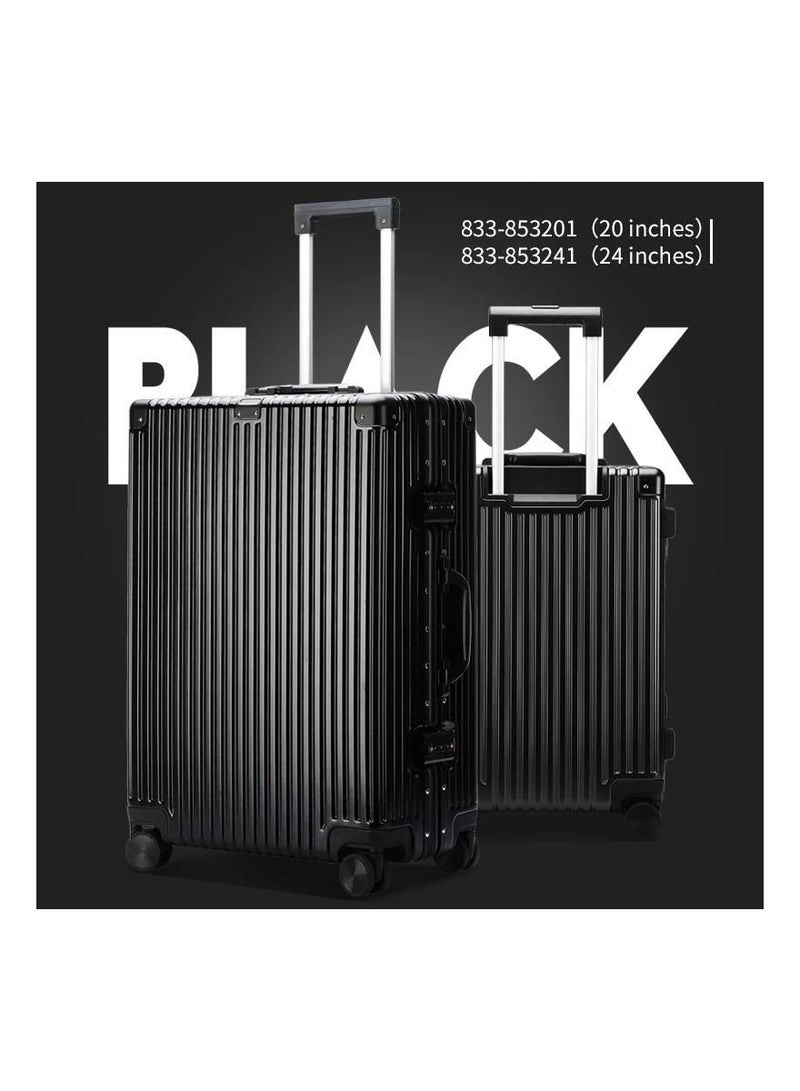Luggage Set of Check in and hand carry Baggage aluminum shape 2 Pieces (10kg/20inch and 20kg/24inch).