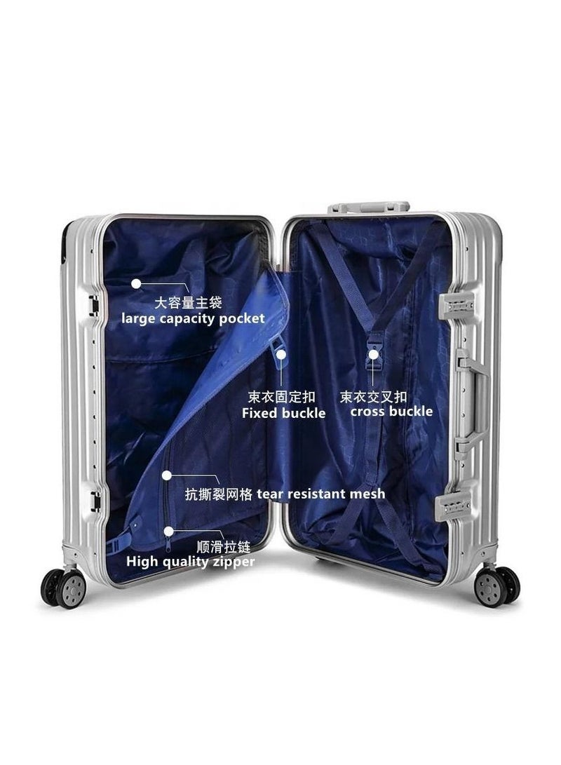 Luggage Set of Check in and hand carry Baggage aluminum shape 2 Pieces (10kg/20inch and 20kg/24inch).