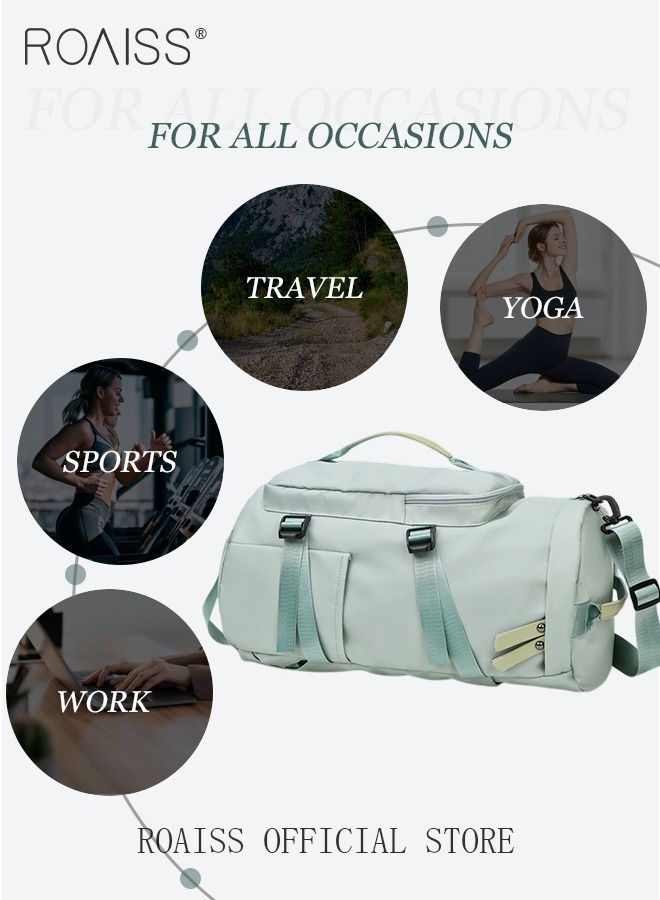 Multipurpose Gym Duffel Bag Sports Backpack Portable Waterproof Luggage Handbag Wet and Dry Separation Shoes Compartment Crossbody Bag for Women Yoga Travel