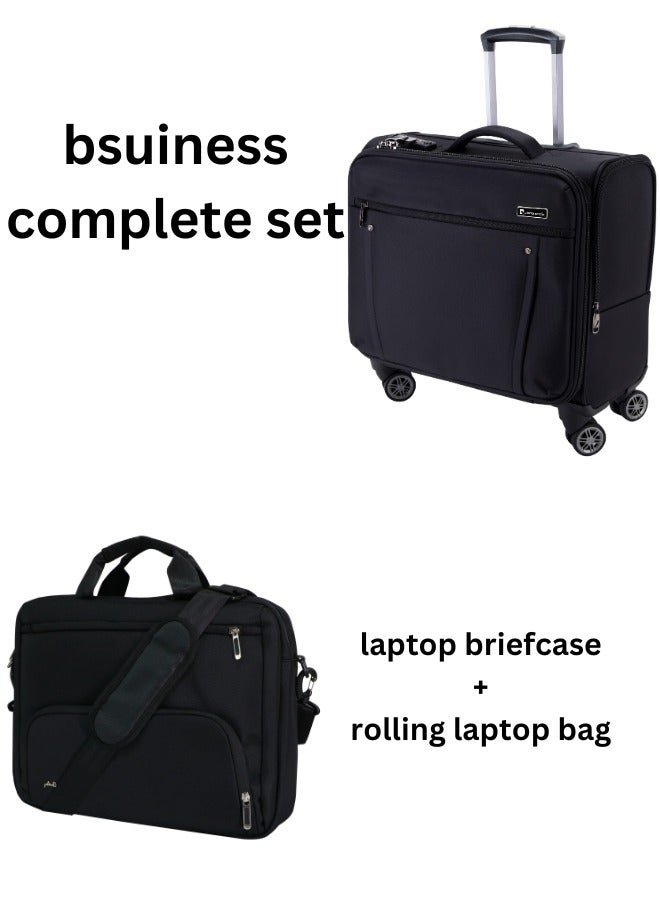 Rolling Laptop Case Set of 2 Pilot Business Bag for Travel And Laptop briefcase, TSA Approved Lock