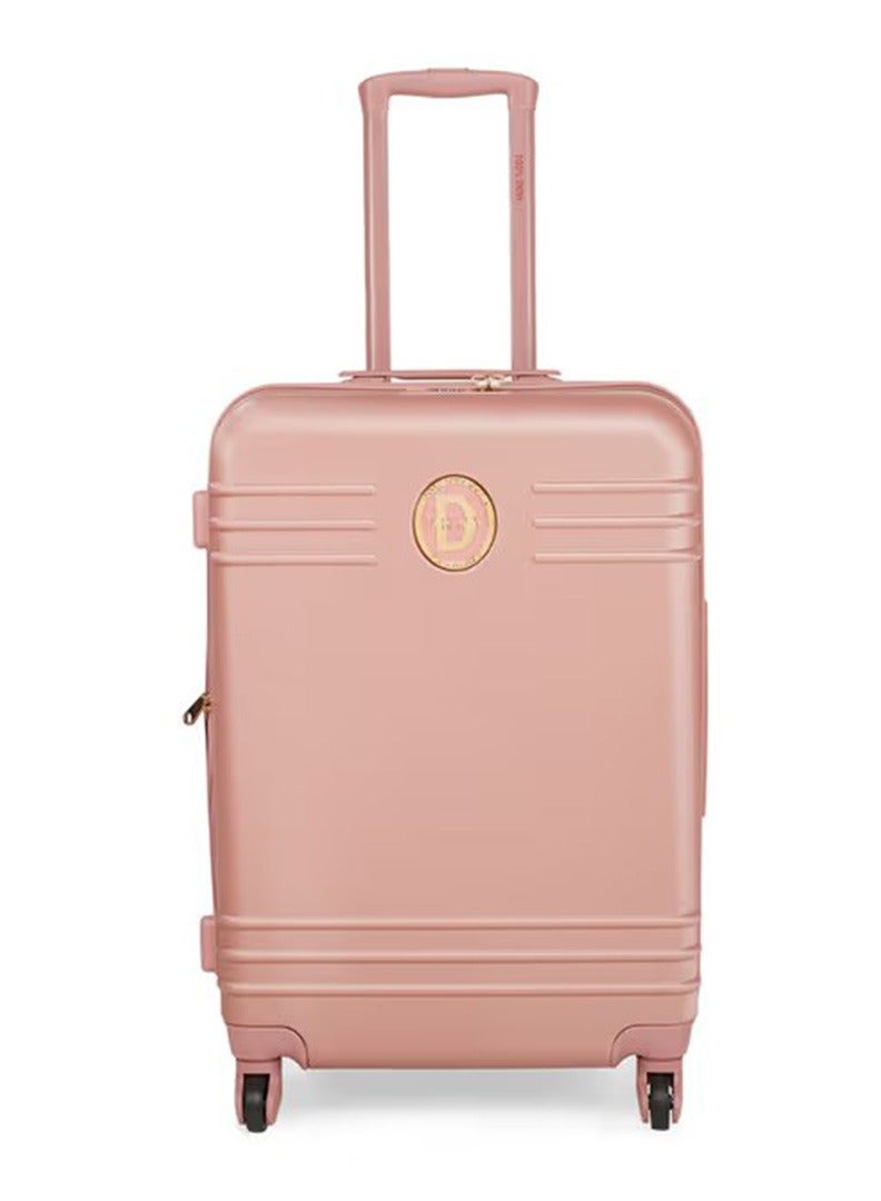 Eclipse Hard Case Luggage Trolley For Unisex ABS Lightweight 4 Double Wheeled Suitcase With Built In TSA Type Lock DK Rose