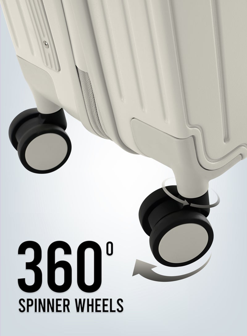 Wide Handle Cabin Luggage Trolley For Ultimate Fashion Travel Elegance White