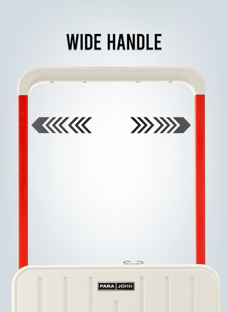 Wide Handle Cabin Luggage Trolley For Ultimate Fashion Travel Elegance White