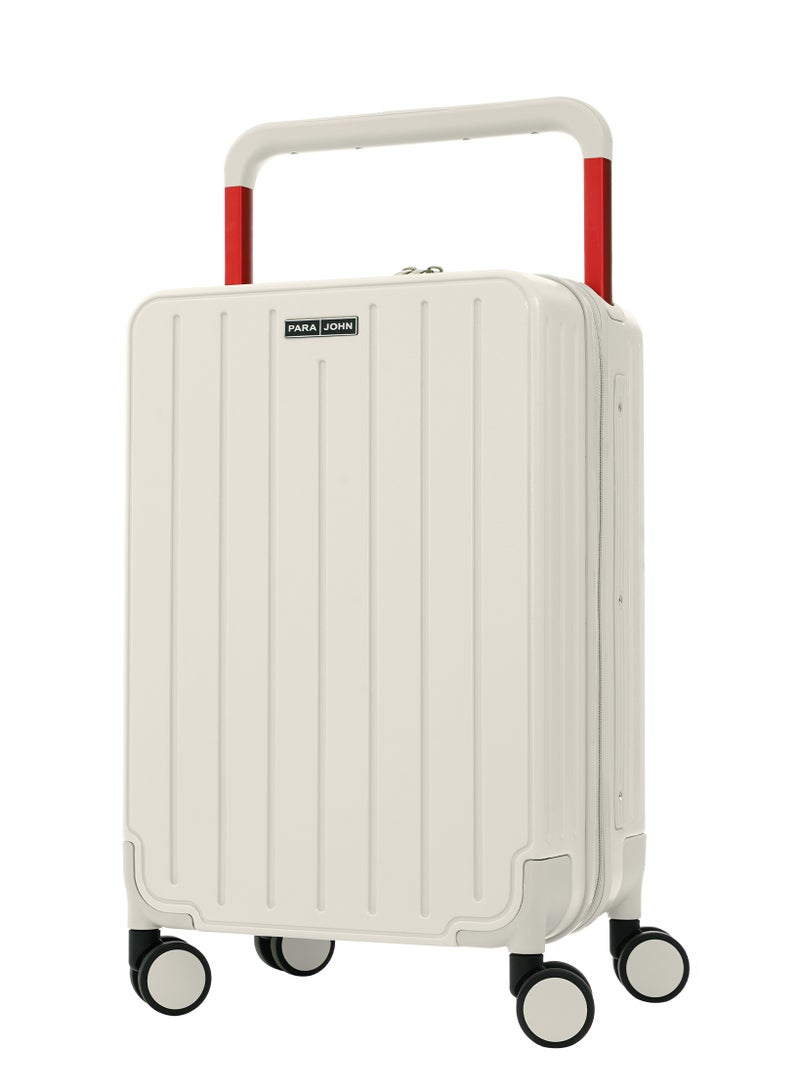 Wide Handle Cabin Luggage Trolley For Ultimate Fashion Travel Elegance White