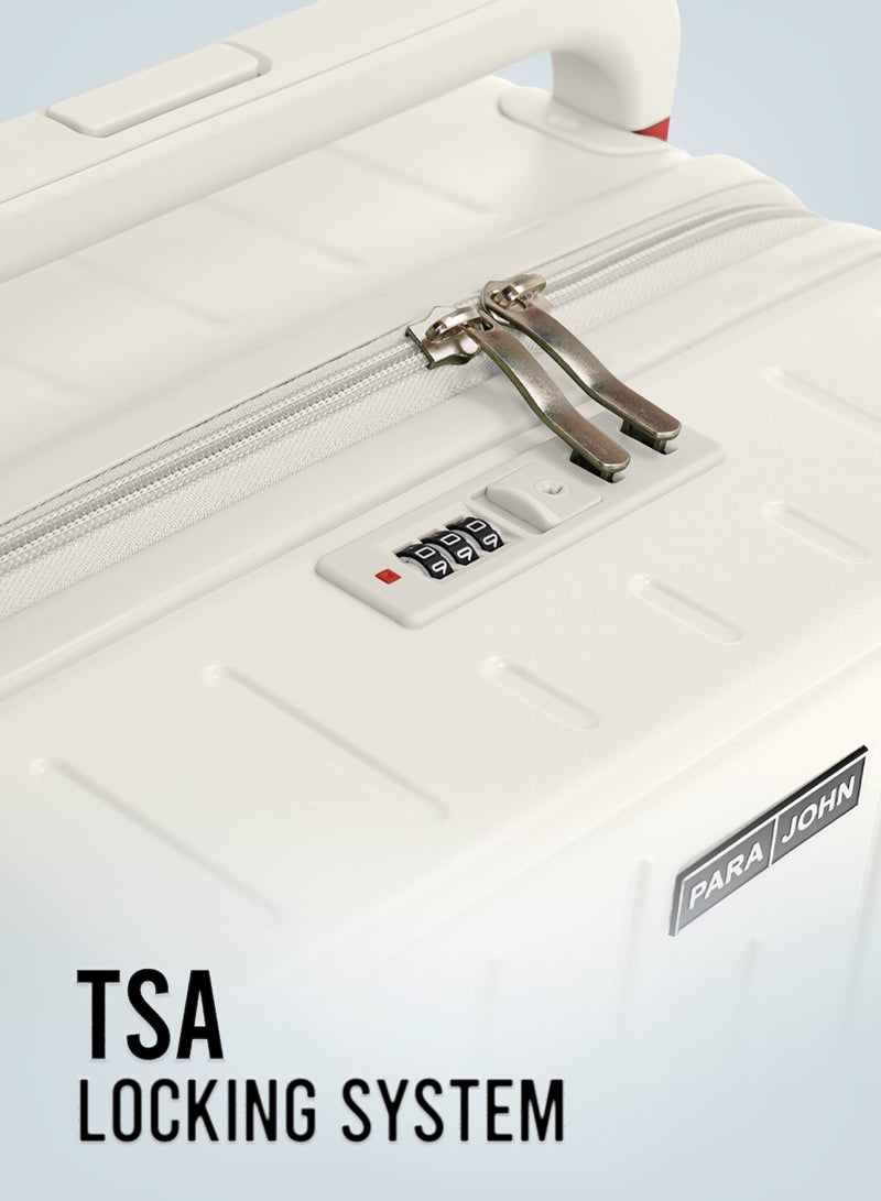 Wide Handle Cabin Luggage Trolley For Ultimate Fashion Travel Elegance White