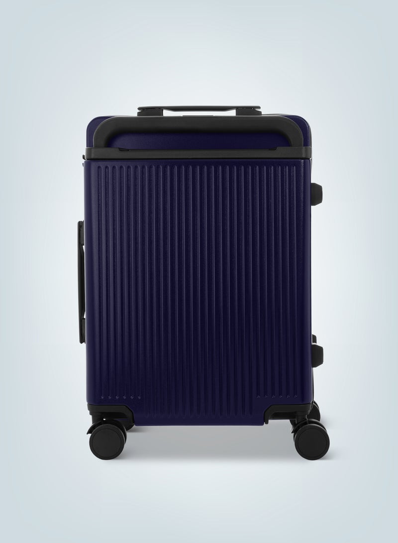 Premium Wide Handle Spinner Carry On Luggage Trolley with TSA Lock 20 Inch Navy
