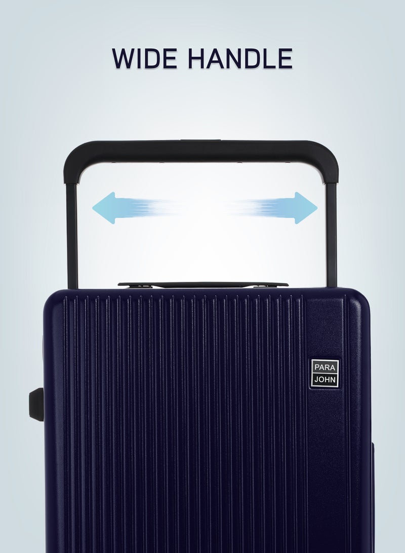 Premium Wide Handle Spinner Carry On Luggage Trolley with TSA Lock 20 Inch Navy