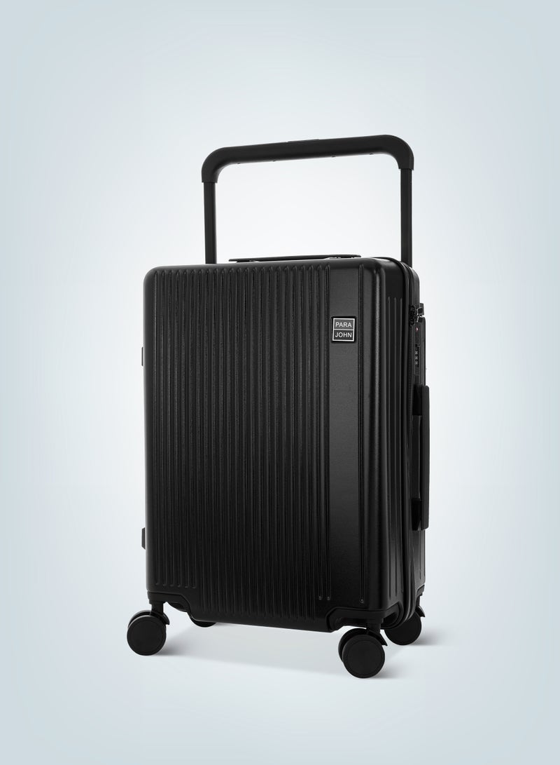 Premium Wide Handle Spinner Carry On Luggage Trolley with TSA Lock 20 Inch Black