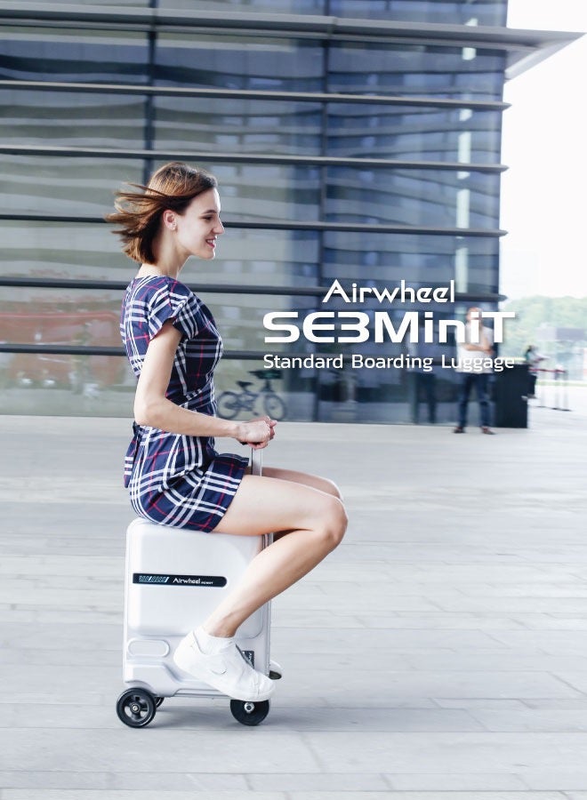 SE3MiniT - Electric Luggage Scooter - Pink | Portable Riding Suitcase with Removable Battery, Airwheel Luggage | Official Dealer in UAE