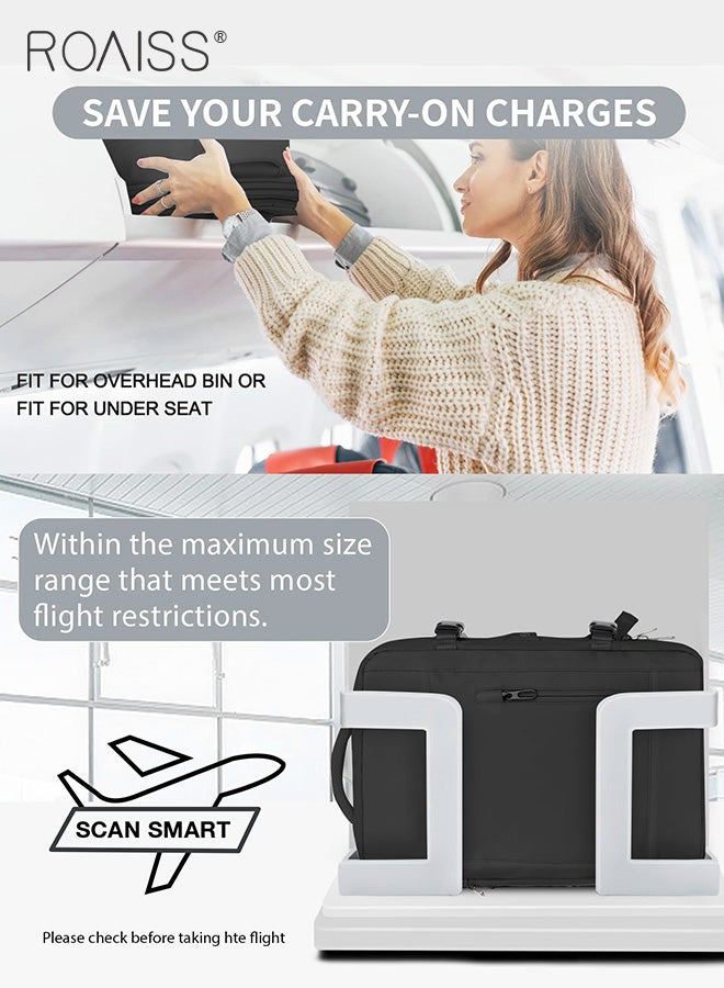 Carry-On Luggage Backpack High Capacity Business Travel Expandable Bag for Short Trips Dry and Wet Separation Scientific Storage Business Computer Bag Simple Solid Color Design with Check In Backpack