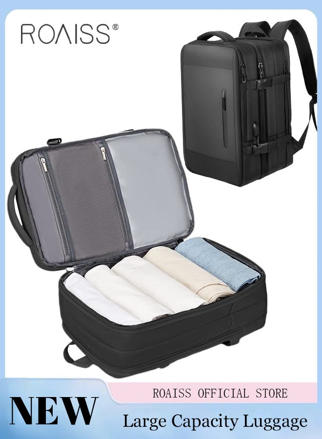 Carry-On Luggage Backpack High Capacity Business Travel Expandable Bag for Short Trips Dry and Wet Separation Scientific Storage Business Computer Bag Simple Solid Color Design with Check In Backpack