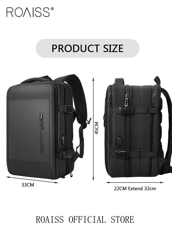 Carry-On Luggage Backpack High Capacity Business Travel Expandable Bag for Short Trips Dry and Wet Separation Scientific Storage Business Computer Bag Simple Solid Color Design with Check In Backpack
