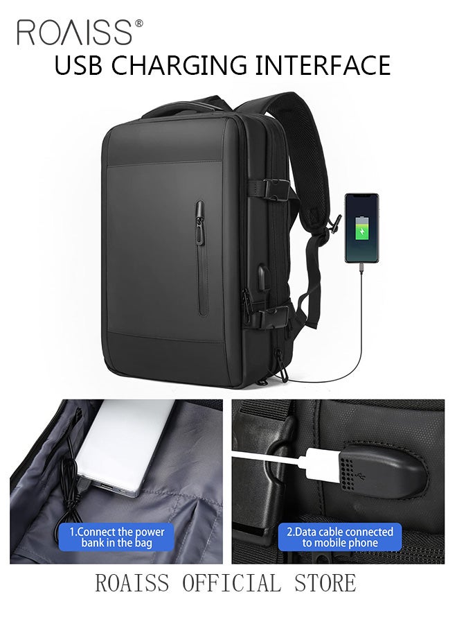 Carry-On Luggage Backpack High Capacity Business Travel Expandable Bag for Short Trips Dry and Wet Separation Scientific Storage Business Computer Bag Simple Solid Color Design with Check In Backpack