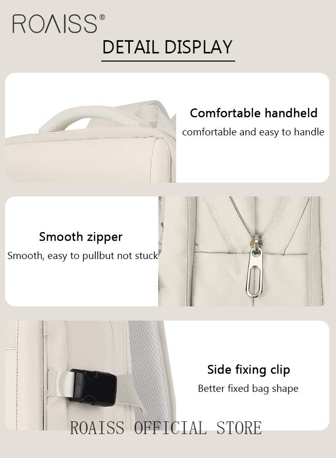 Carry-On Luggage Backpack High Capacity Business Travel Expandable Bag for Short Trips Dry and Wet Separation Scientific Storage Business Computer Bag Simple Solid Color Design with Check In Backpack