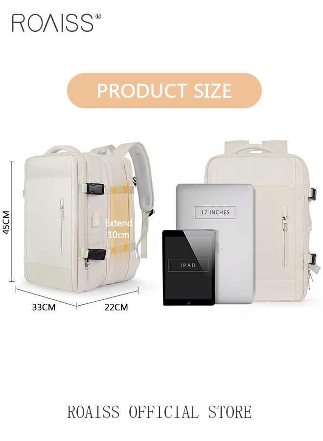 Carry-On Luggage Backpack High Capacity Business Travel Expandable Bag for Short Trips Dry and Wet Separation Scientific Storage Business Computer Bag Simple Solid Color Design with Check In Backpack
