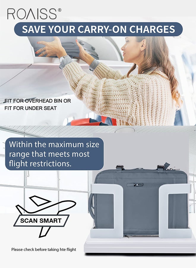 Carry-On Luggage Backpack High Capacity Business Travel Expandable Bag for Short Trips Dry and Wet Separation Scientific Storage Business Computer Bag Simple Solid Color Design with Check In Backpack