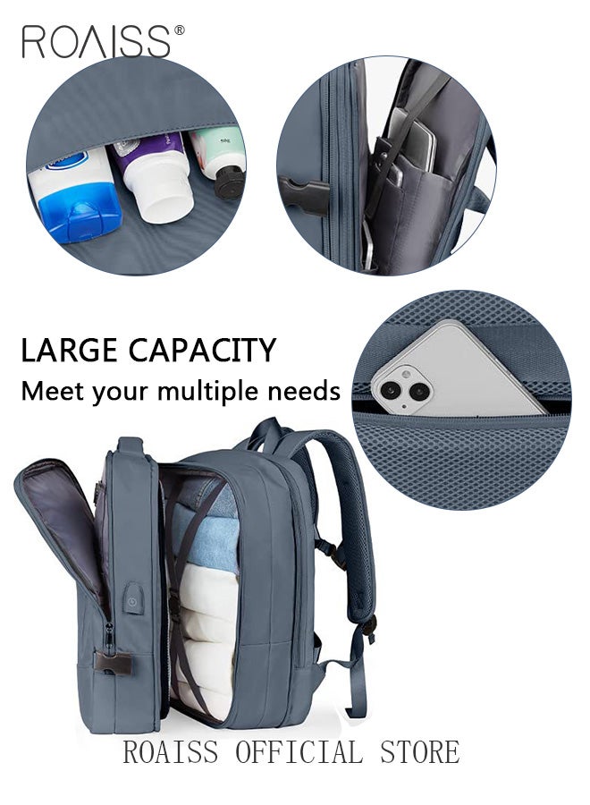 Carry-On Luggage Backpack High Capacity Business Travel Expandable Bag for Short Trips Dry and Wet Separation Scientific Storage Business Computer Bag Simple Solid Color Design with Check In Backpack