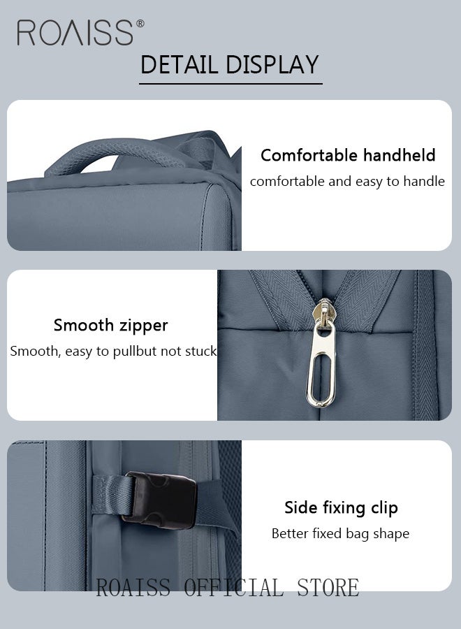 Carry-On Luggage Backpack High Capacity Business Travel Expandable Bag for Short Trips Dry and Wet Separation Scientific Storage Business Computer Bag Simple Solid Color Design with Check In Backpack