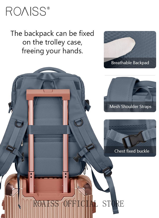 Carry-On Luggage Backpack High Capacity Business Travel Expandable Bag for Short Trips Dry and Wet Separation Scientific Storage Business Computer Bag Simple Solid Color Design with Check In Backpack