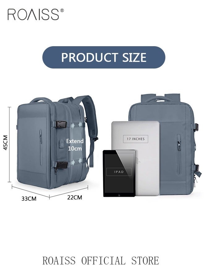 Carry-On Luggage Backpack High Capacity Business Travel Expandable Bag for Short Trips Dry and Wet Separation Scientific Storage Business Computer Bag Simple Solid Color Design with Check In Backpack
