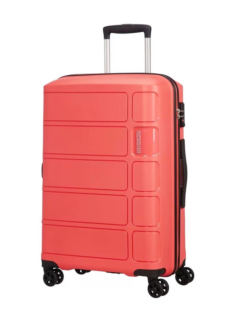 3-Piece Summer Splash Hardside Luggage Set With TSA Lock System in Coral