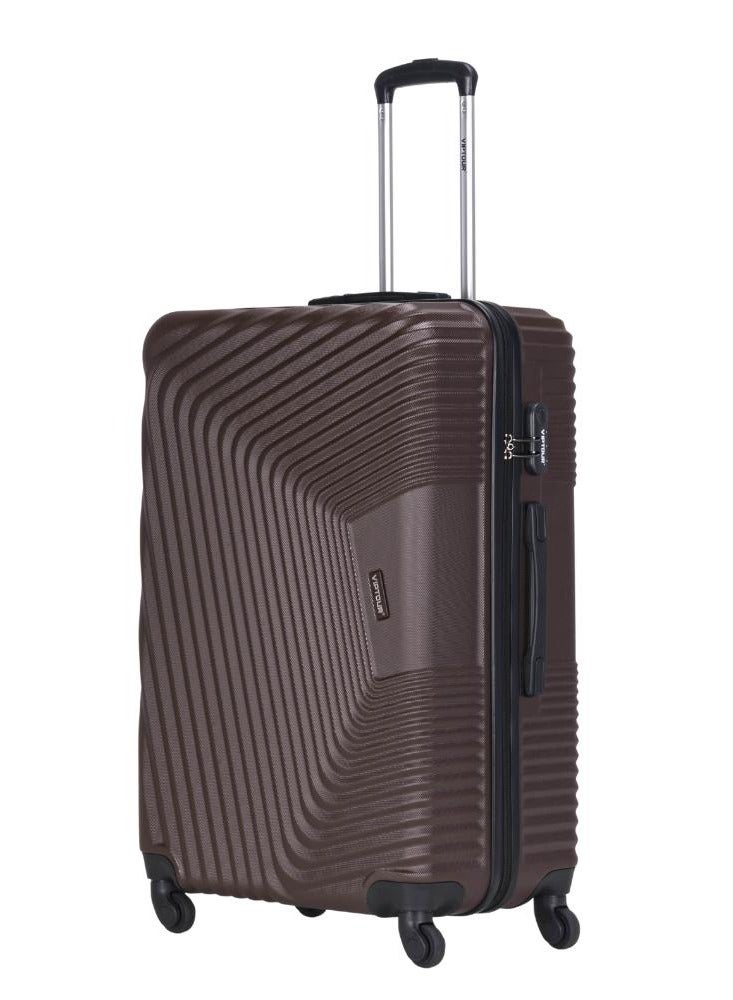 ABS Hardside 3-Piece Trolley Luggage Set, Spinner Wheels with Number Lock 20/24/28 Inches - Brown