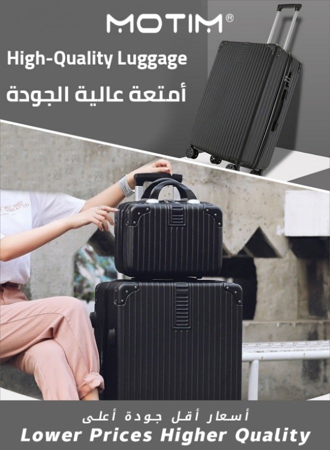 2PCS Boarding Carry-on Luggage Sets Expandable PP Hard Shell Clearance Luggage with Spinner Wheels TSA Lock and Hard Side Lightweight Durable Carry-on Suitcase Set for Long Distance Travel