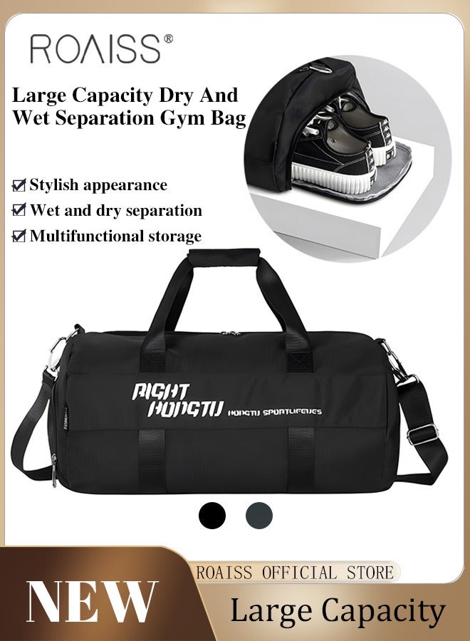 Large Duffel Bag Gym Bag Travel Luggage Independent shoe Compartment Dry and Wet Separation Foldable Storage Bag Pouch Tote Bag Waterproof Clothing Storage Folding Bag