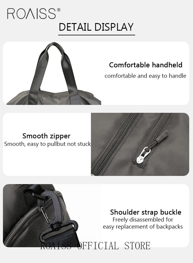 Multi Functional Large Capacity Carry on Luggage Bag Wet and Dry Separation Shoe Compartment Gym Bag Suitcase with Pull Rod Perfect for Short Business Trips and Travel