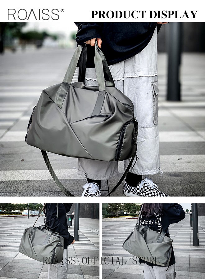 Multi Functional Large Capacity Carry on Luggage Bag Wet and Dry Separation Shoe Compartment Gym Bag Suitcase with Pull Rod Perfect for Short Business Trips and Travel
