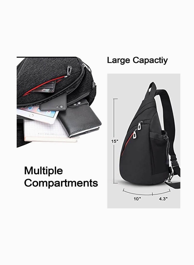 Crossbody Shoulder Bag, SYOSI Casual Retro Backpack, Couple Chest Bag for Travel, Water Resistant Hiking Daypack Men Women