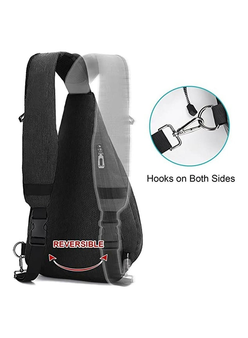 Crossbody Shoulder Bag, SYOSI Casual Retro Backpack, Couple Chest Bag for Travel, Water Resistant Hiking Daypack Men Women