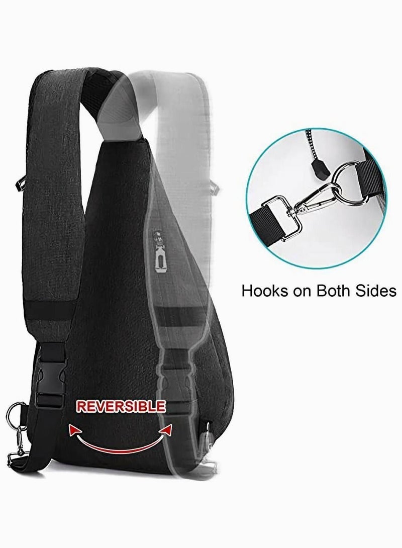 Crossbody Shoulder Bag, SYOSI Casual Retro Backpack, Couple Chest Bag for Travel, Water Resistant Hiking Daypack Men Women