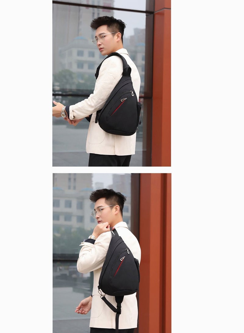 Crossbody Shoulder Bag, SYOSI Casual Retro Backpack, Couple Chest Bag for Travel, Water Resistant Hiking Daypack Men Women