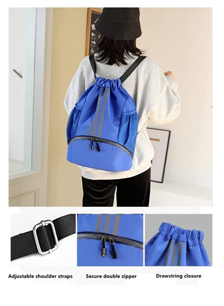 Drawstring Backpack Bag Gym Sack String Men Women Basketball Bundle Pocket Student School Football Storage Large Capacity Fitness
