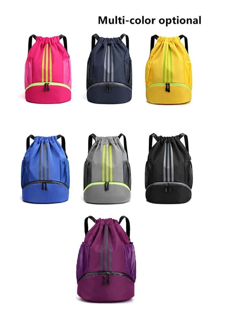 Drawstring Backpack Bag Gym Sack String Men Women Basketball Bundle Pocket Student School Football Storage Large Capacity Fitness