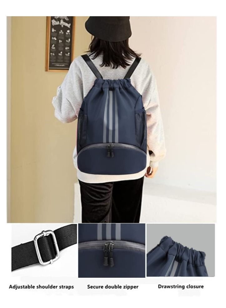 Drawstring Backpack Bag Gym Sack String Men Women Basketball Bundle Pocket Student School Football Storage Large Capacity Fitness