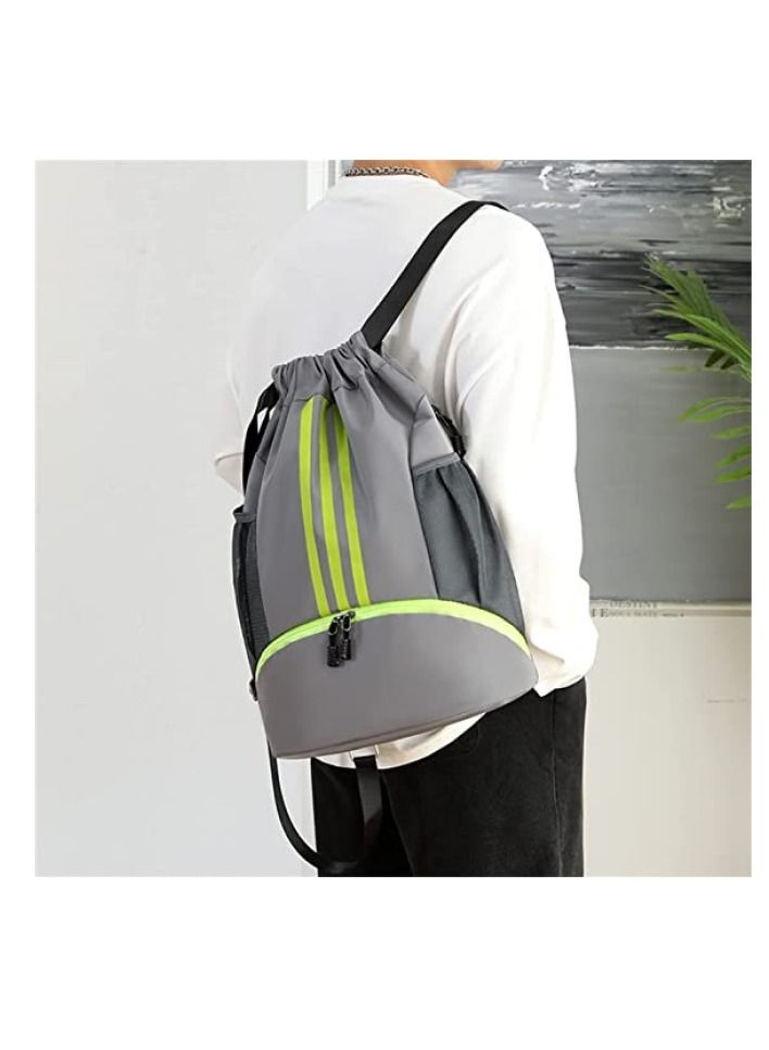 Drawstring Backpack Bag Gym Sack String Men Women Basketball Bundle Pocket Student School Football Storage Large Capacity Fitness