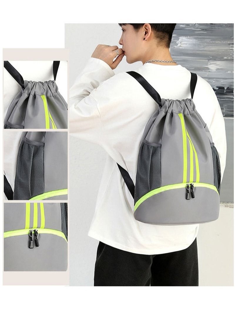 Drawstring Backpack Bag Gym Sack String Men Women Basketball Bundle Pocket Student School Football Storage Large Capacity Fitness