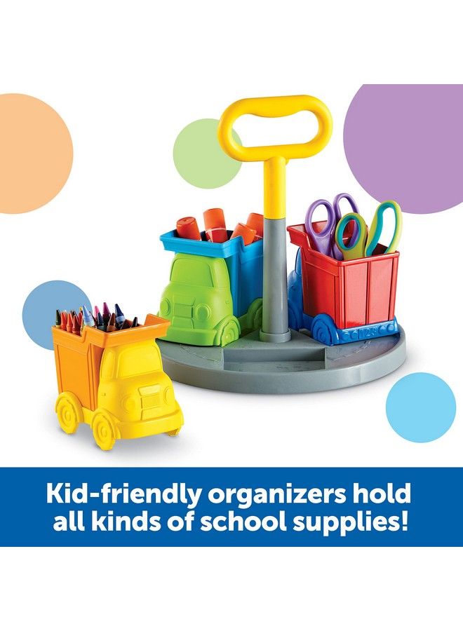 Create A Space Kiddy Center Trucks 5 Pieces Kids Art Supplies Organizer Storage Caddy For Kids Crayon Organizer