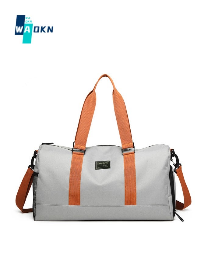 Unisex Dry and Wet Separate Gym Sacks, Large Capacity Casual Fitness Bag Luggage Bag Travel Bag for Men and Women, Portable Independent Shoe Compartment Yoga Bag Trolley Bag Duffle Bag