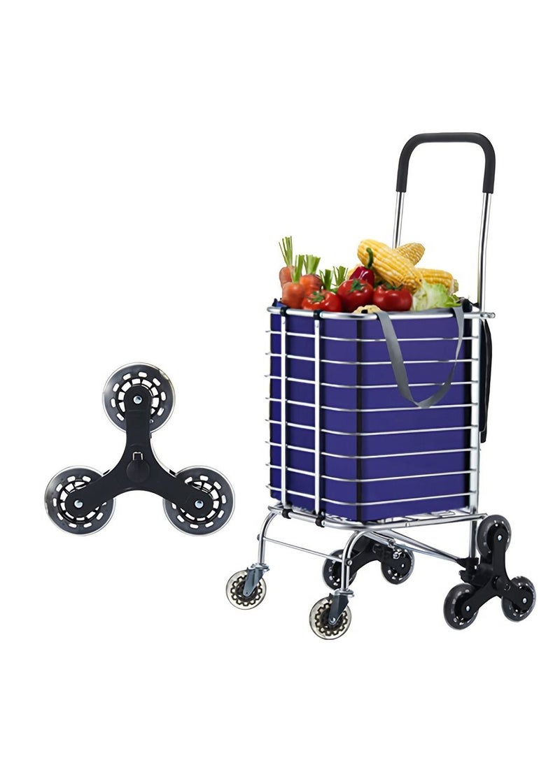 COOLBABY Shopping Carts Family Carts With Cover Oxford Cloth Bags Triangle Wheel,For Parents Old People Out Shopping Purple