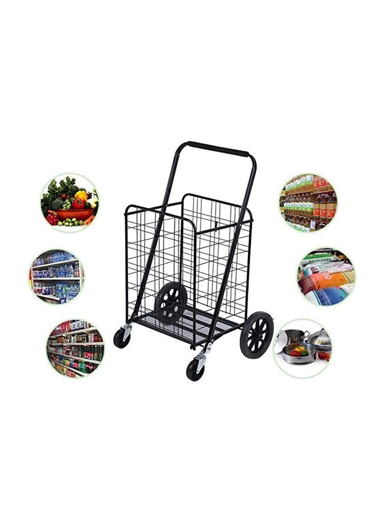 Shopping cart with extra basket.